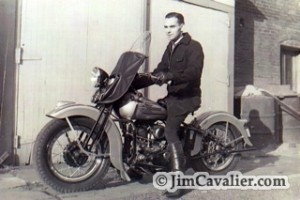 Pap on his Harley, October 1937.